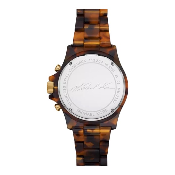 New Michael Kors Oversized Everest Pavé Gold Tortoiseshell Women’s Watch - Picture 5 of 11